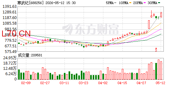 寒武纪触达20cm涨停