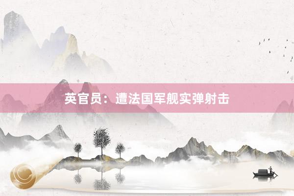 英官员：遭法国军舰实弹射击