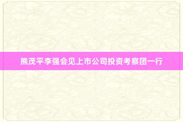 熊茂平李强会见上市公司投资考察团一行