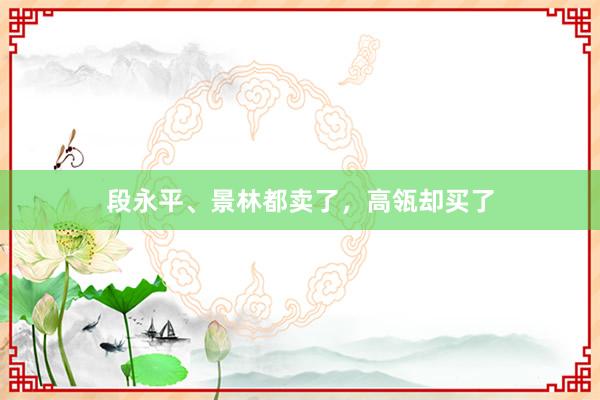 段永平、景林都卖了，高瓴却买了