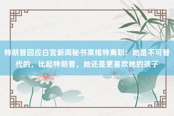 特朗普回应白宫新闻秘书莱维特离职：她是不可替代的，比起特朗普，她还是更喜欢她的孩子