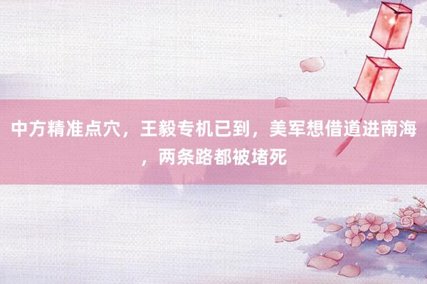 中方精准点穴，王毅专机已到，美军想借道进南海，两条路都被堵死
