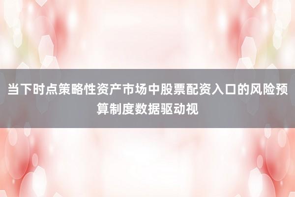 当下时点策略性资产市场中股票配资入口的风险预算制度数据驱动视