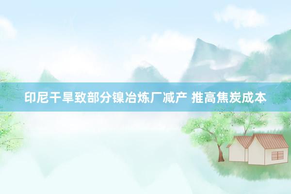 印尼干旱致部分镍冶炼厂减产 推高焦炭成本