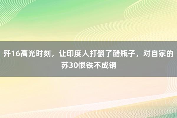 歼16高光时刻，让印度人打翻了醋瓶子，对自家的苏30恨铁不成钢