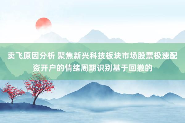 卖飞原因分析 聚焦新兴科技板块市场股票极速配资开户的情绪周期识别基于回撤的