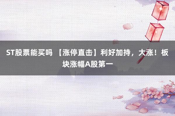 ST股票能买吗 【涨停直击】利好加持，大涨！板块涨幅A股第一