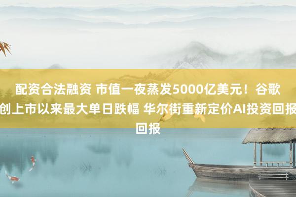 配资合法融资 市值一夜蒸发5000亿美元！谷歌创上市以来最大单日跌幅 华尔街重新定价AI投资回报